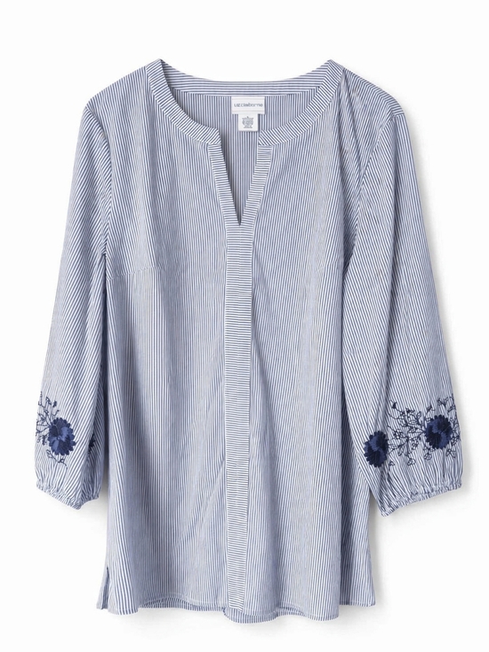 Liz Claiborne Tops - Liz Clairborne Midnight Garden Collection Striped Blouse